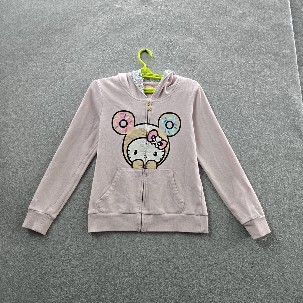 Hello Kitty X Tokidoki Junior Hoodie M Pink Donut‎ Fleece Ful Zip